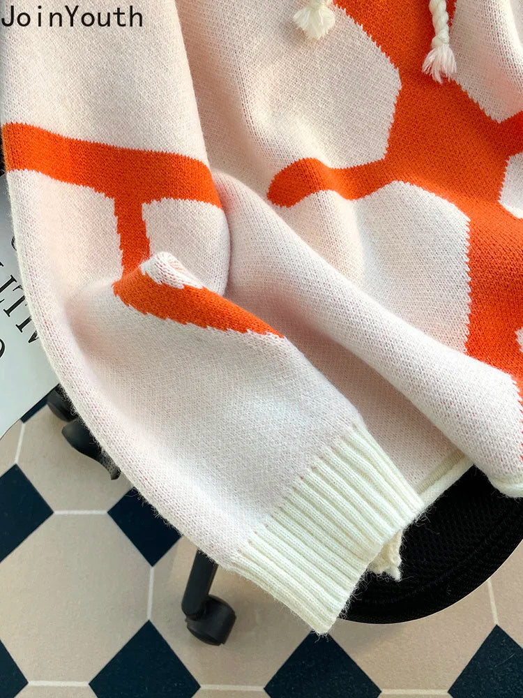 Knitted Hooded Sweater Women 2023 Ropa Mujer Sueter Mujer Fashion Korean Jumper Casual Pullovers Pull Femme Fall Winter Clothing