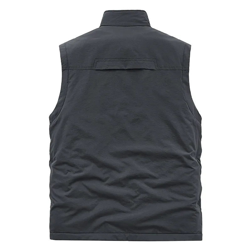 MAN VEST Winter Large Size Men's Work Clothes Tactical Jackets Multi-pocket Jacket Luxury Clothing Hunting Fishing Vests Hiking