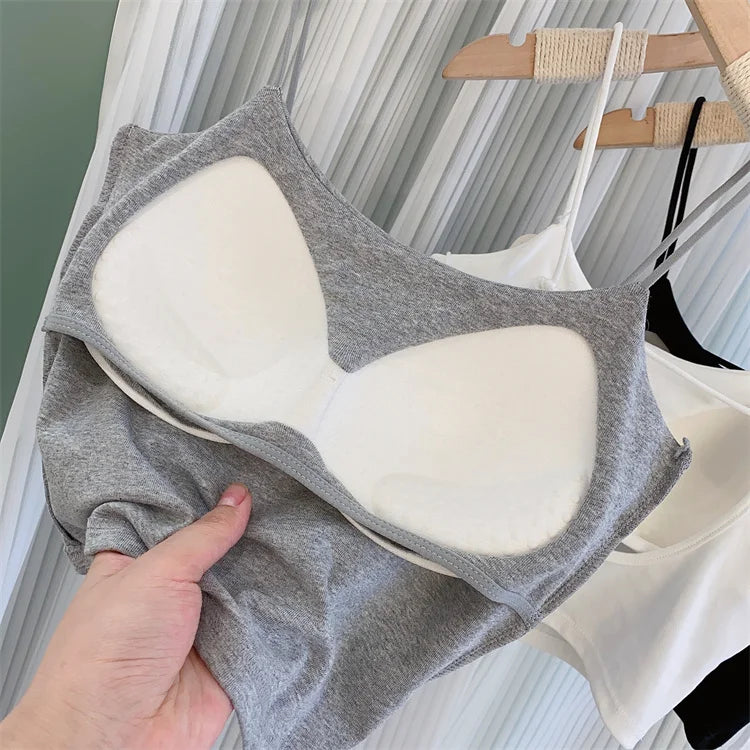 Tank Top For Women Summer Crop Tops Girls White Tube Top Female Underwear Bras Women'S T-Shirt Sleeveless Vest Camisole 2023hot