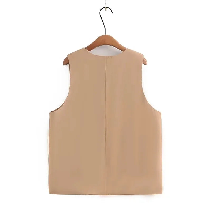 New 2023 Ladies Spring Autumn Plus Size Tops For Women Large Size Sleeveless Black V-neck Vest Coat 3XL 4XL 5XL 6XL