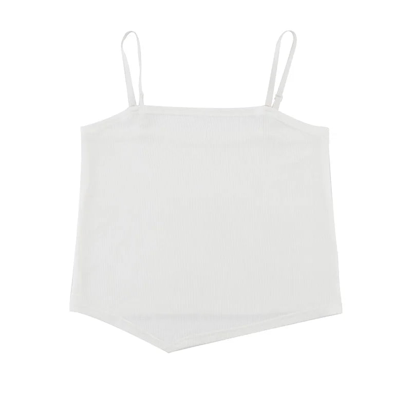 Plus size Large size 200 pounds, chubby mm, covered belly, slim and irregular small camisole shirt 3052