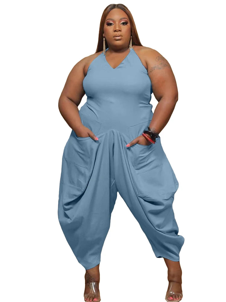 Ladies Jumpsuit Women Summer Halter Jumpsuit Streetwear Overalls One Piece Outfits Plus Size Jumpsuits Wholesale Dropshipping