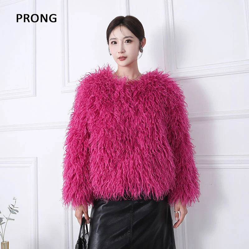 Faux Fur Coats Women Fashion 2024 Autumn Winter Thick Warm Long Sleeve Jackets With Pockets Casual Elegant Outerwear For Woman