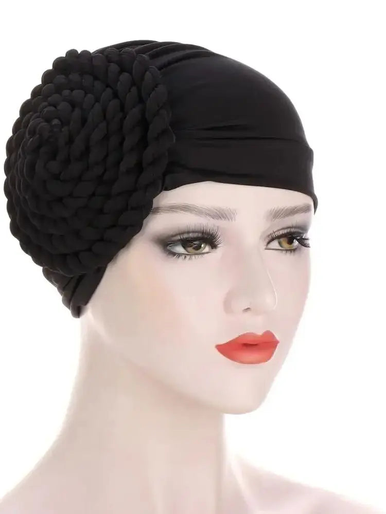 2020 Solid Color India Turban Bonnet Arab Wrap Head Scarf Ready To Wear Hijab Hat Muslim headdress Women Inner Hijab Caps
