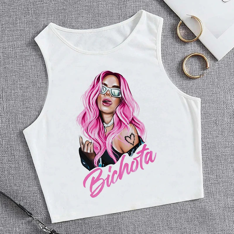 Hip Hop Tank Top Crop Top Manana Sera Bonito Bichota Karol G T Shirt Women Graphic T Shirts Trendy Clothing Grunge Tee Cropped