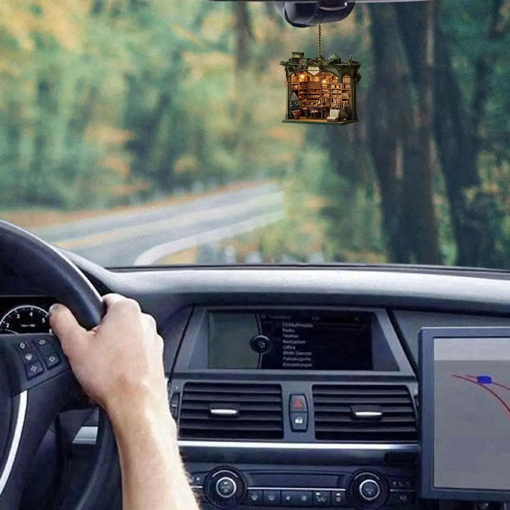 Christmas Bookstore Ornament Acrylic Book Stacked Hanging Decoration Xmas Tree Pendant Bookgift For Holiday Tree Home Decor