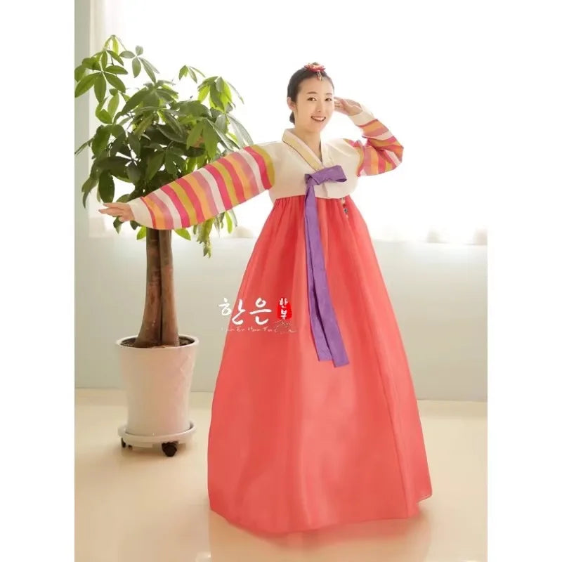 Korean Hanbok Korea Imported FabricMother Hanbok Korean Traditional Clothing Korean Fashion Stripe Clothing Femme