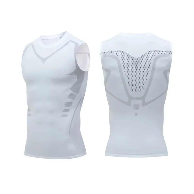 Compression Tank Top Men Gym Shirt Sleeveless Quick Dry Printing Sportswear Male Fitness Bodybuilding Vest Workout Muscle Top