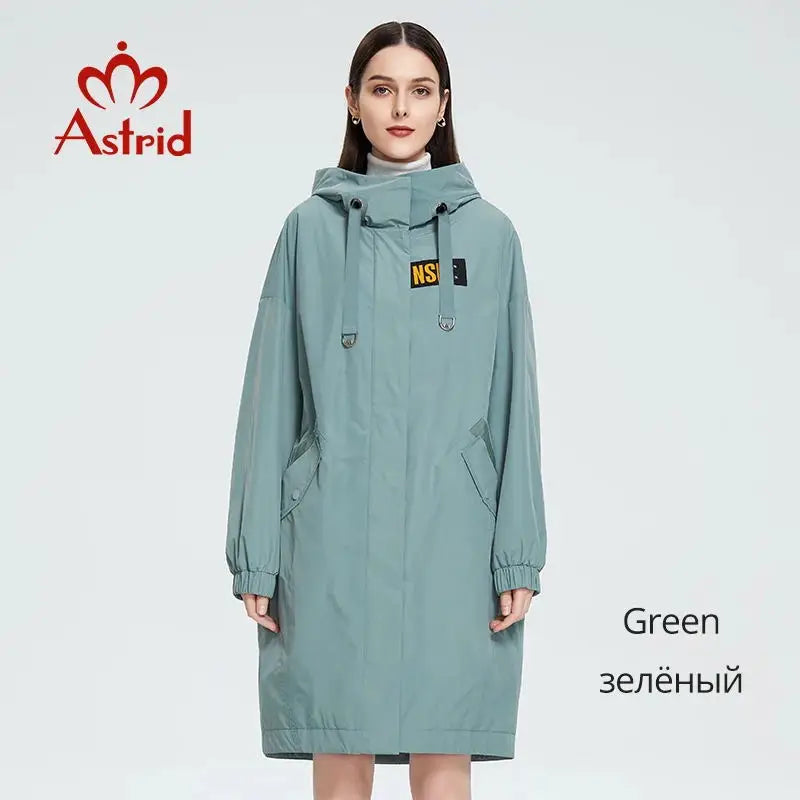 Astrid Plus Size Women's Spring Autumn Trench Coat Women Jacket zipper Outerwear female fashion Long casual Solid Windbreaker