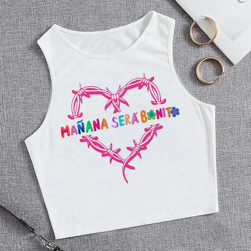 Hip Hop Tank Top Crop Top Manana Sera Bonito Bichota Karol G T Shirt Women Graphic T Shirts Trendy Clothing Grunge Tee Cropped