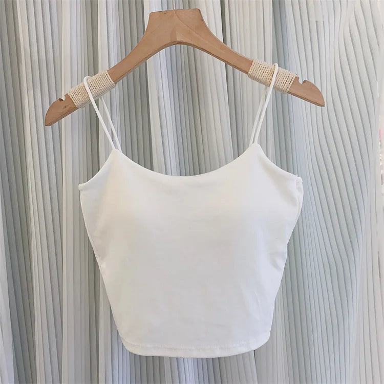 Tank Top For Women Summer Crop Tops Girls White Tube Top Female Underwear Bras Women'S T-Shirt Sleeveless Vest Camisole 2023hot