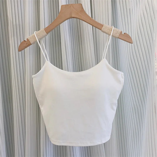 Tank Top For Women Summer Crop Tops Girls White Tube Top Female Underwear Bras Women'S T-Shirt Sleeveless Vest Camisole 2023hot