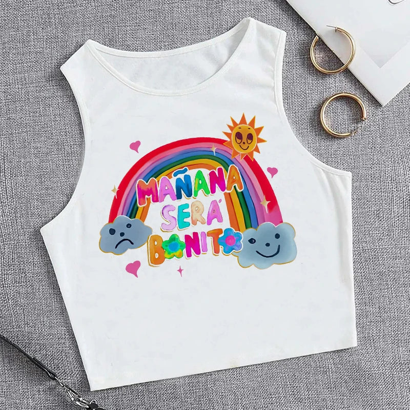 Hip Hop Tank Top Crop Top Manana Sera Bonito Bichota Karol G T Shirt Women Graphic T Shirts Trendy Clothing Grunge Tee Cropped