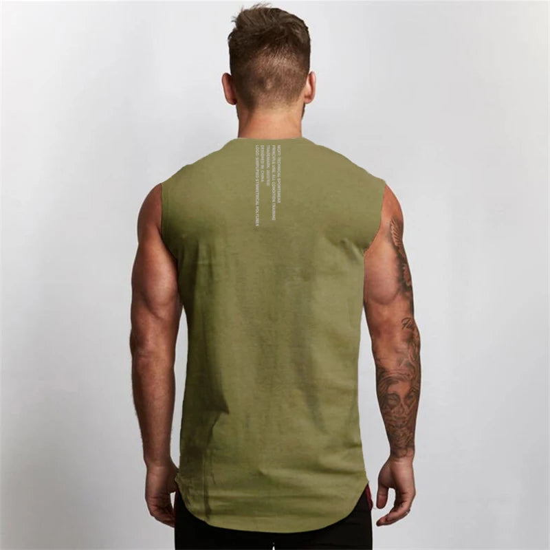 Brand Gym Clothing Muscle Man Cotton Tank Top Workout Sleeveless Compression Shirt Fitness Mens Sportswear Bodybuilding Vests