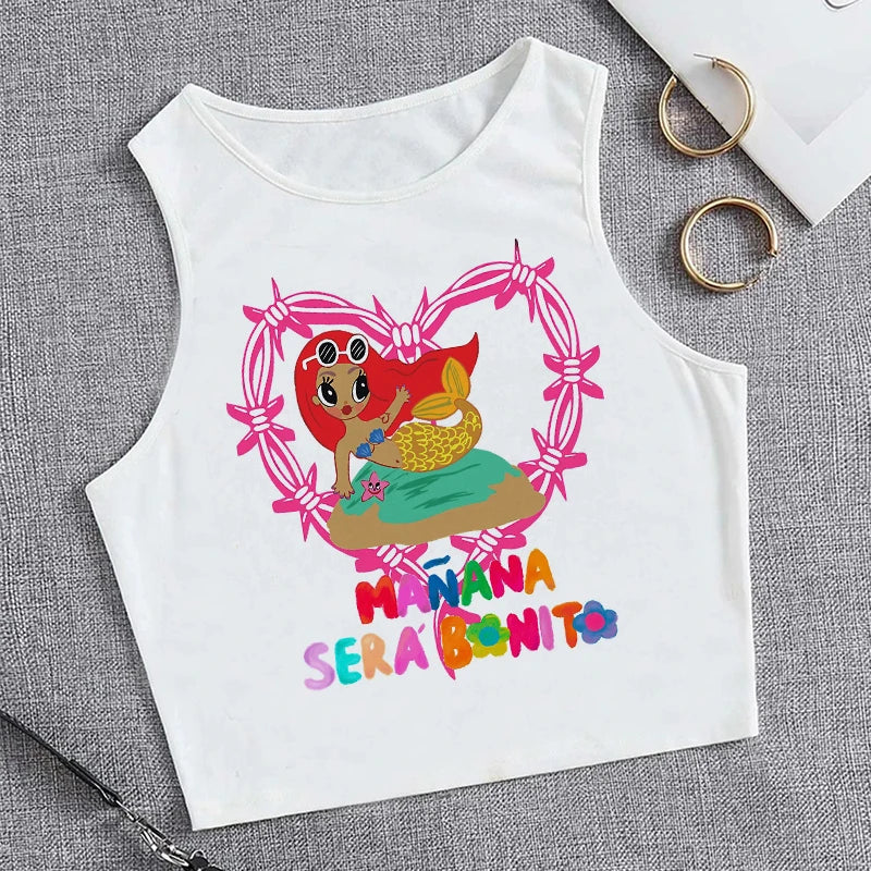 Hip Hop Tank Top Crop Top Manana Sera Bonito Bichota Karol G T Shirt Women Graphic T Shirts Trendy Clothing Grunge Tee Cropped