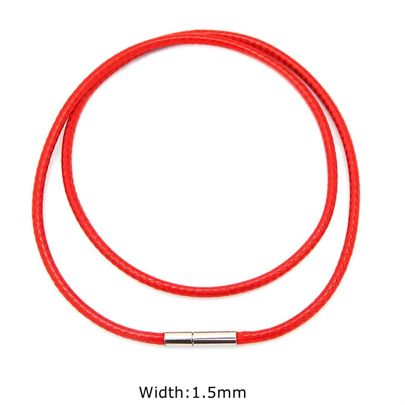 Black Genuine Leather Rope Necklace With Clasp Cord Chain Line String For DIY Pendant Jewelry Making Accessories Supplies Men