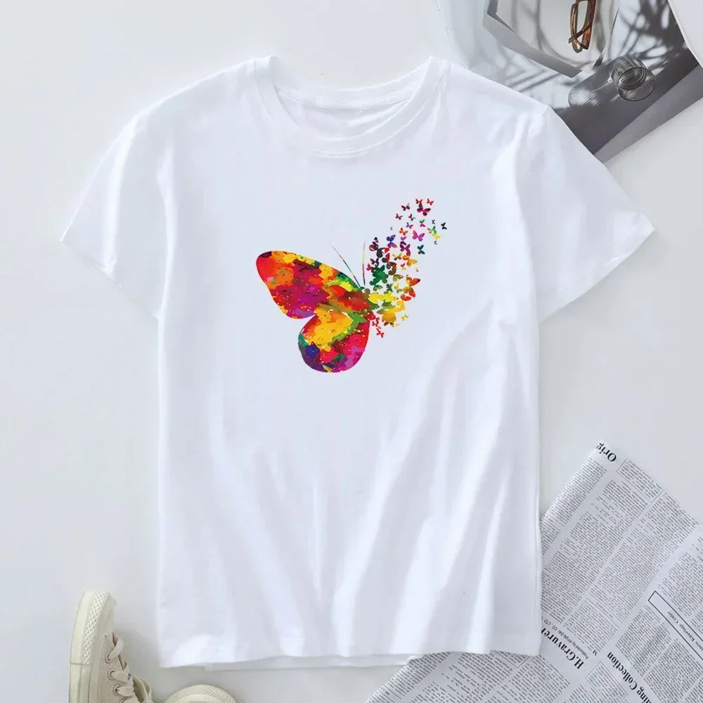 Plus Size Women's Short Sleeve T-shirt 100% Cotton Summer Tshirt Women Tees 2024 Fashion T Shirts Woman Tops Female Clothing