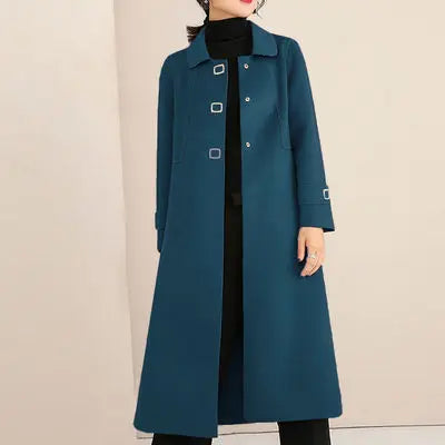 Double-Faced Coat Womens New Wool Ladies Tops Slim Spring Autumn 2025 Medium Long Chic Jackets Clothes Cashmere Woolen Outerwear