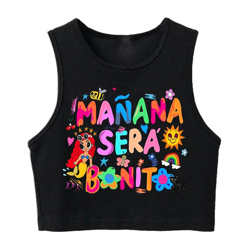 Hip Hop Tank Top Crop Top Manana Sera Bonito Bichota Karol G T Shirt Women Graphic T Shirts Trendy Clothing Grunge Tee Cropped