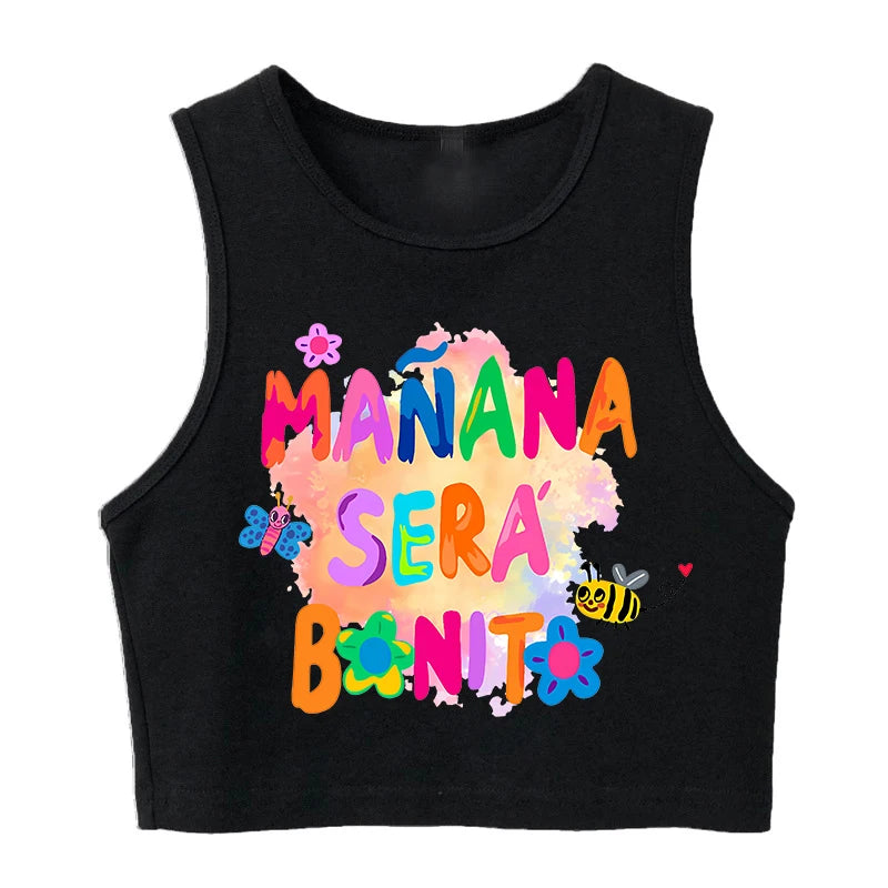 Hip Hop Tank Top Crop Top Manana Sera Bonito Bichota Karol G T Shirt Women Graphic T Shirts Trendy Clothing Grunge Tee Cropped