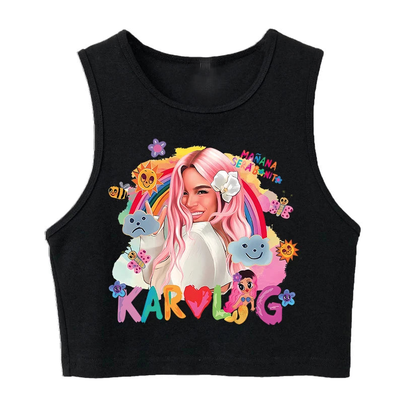 Hip Hop Tank Top Crop Top Manana Sera Bonito Bichota Karol G T Shirt Women Graphic T Shirts Trendy Clothing Grunge Tee Cropped