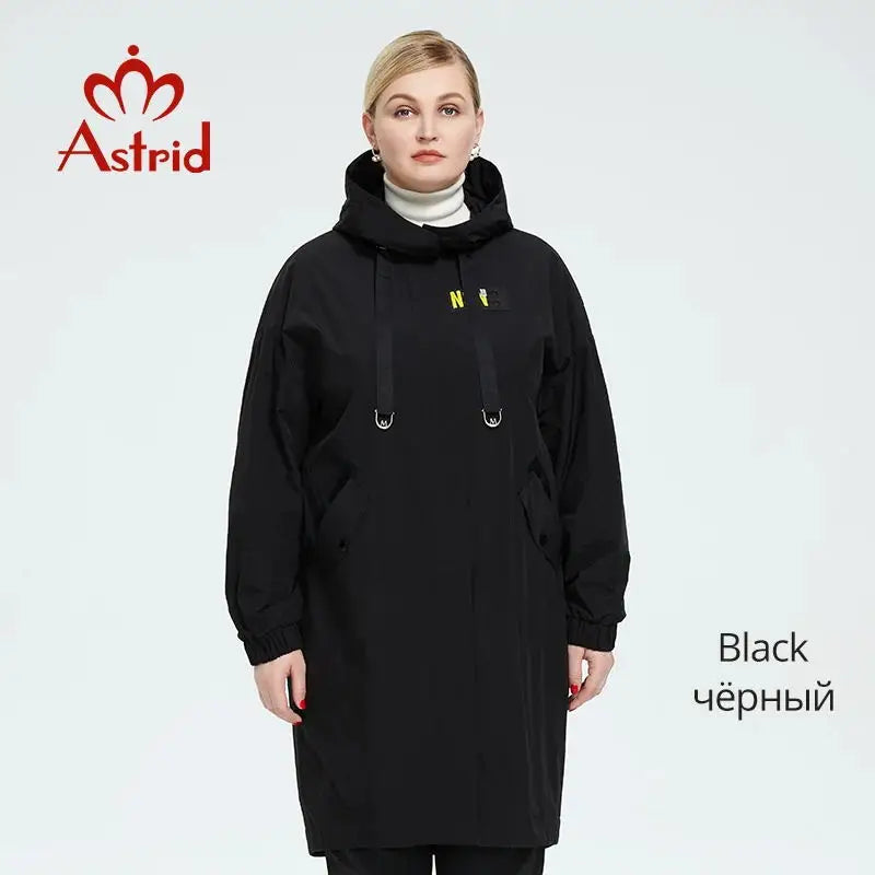 Astrid Plus Size Women's Spring Autumn Trench Coat Women Jacket zipper Outerwear female fashion Long casual Solid Windbreaker