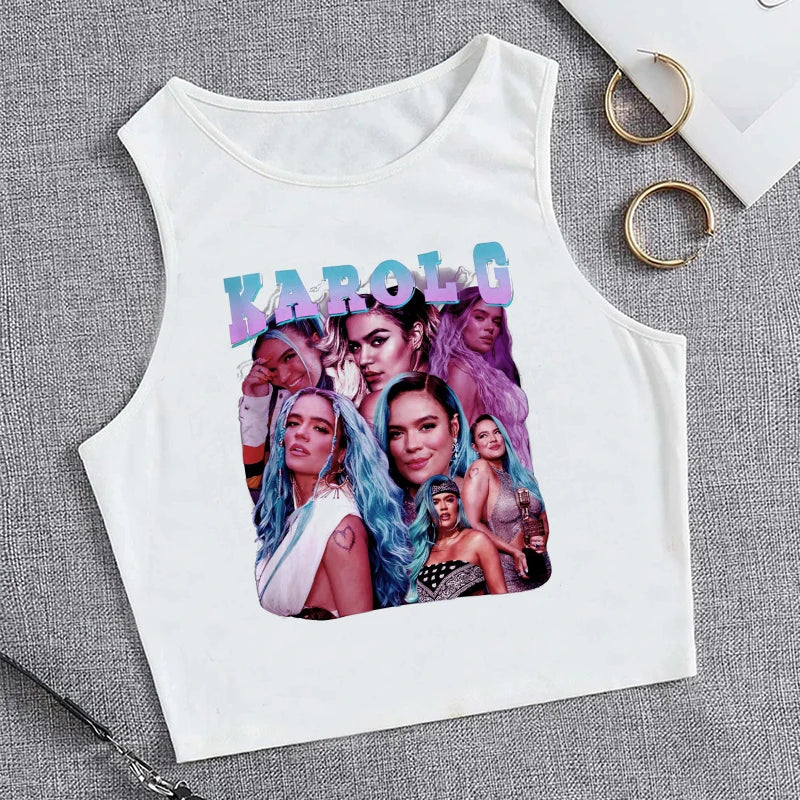 Hip Hop Tank Top Crop Top Manana Sera Bonito Bichota Karol G T Shirt Women Graphic T Shirts Trendy Clothing Grunge Tee Cropped