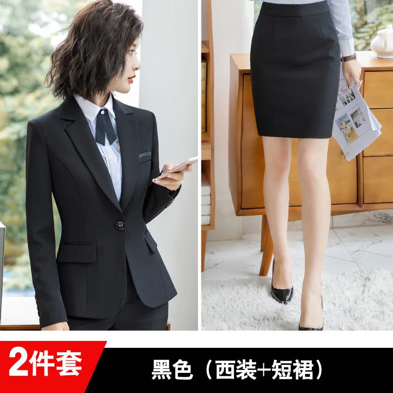 920 Autumn Long Sleeve Suit Suit Temperament Slim-Fitting Work Clothes College Students Interview Suit Business Formal Wear Busi