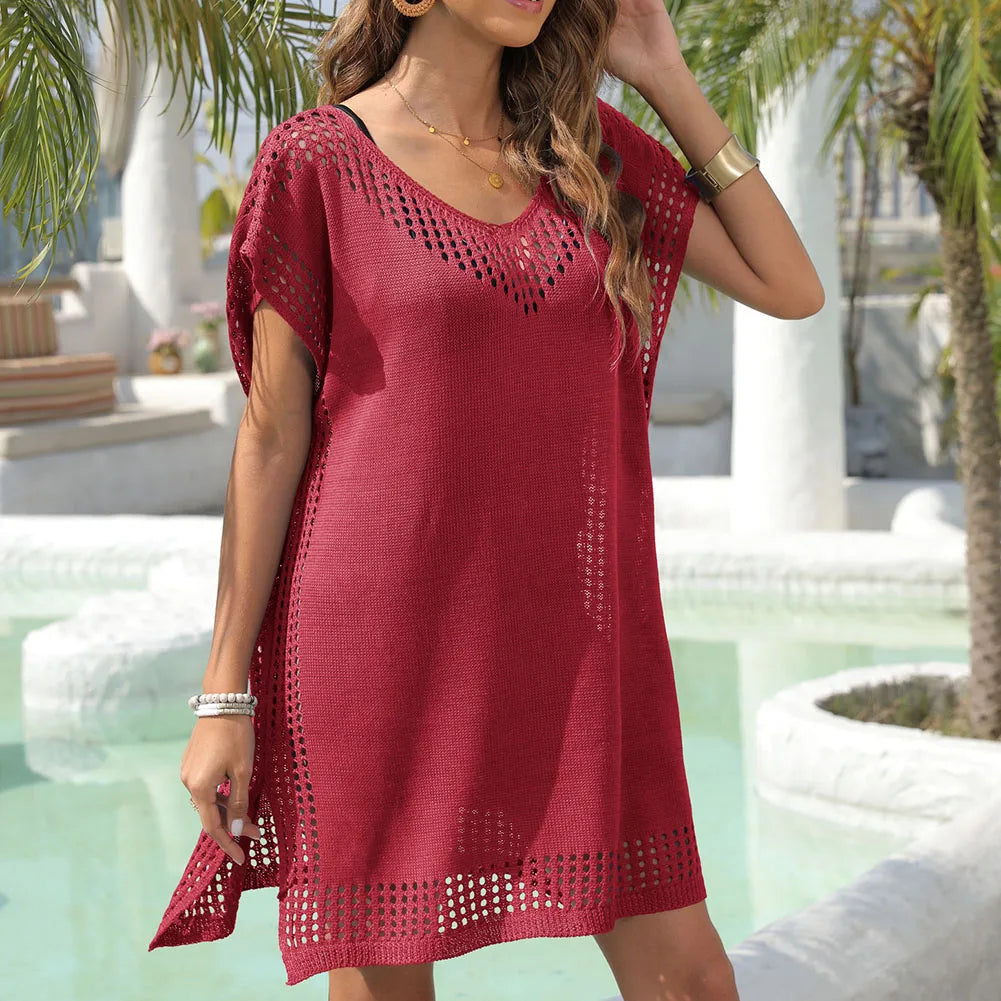 Women Summer Loose Bikini Cover Up Beach Dress Swimwear Swimsuit Beachwear Regular Summer Loose 82cm/32.3inch Beach Dress