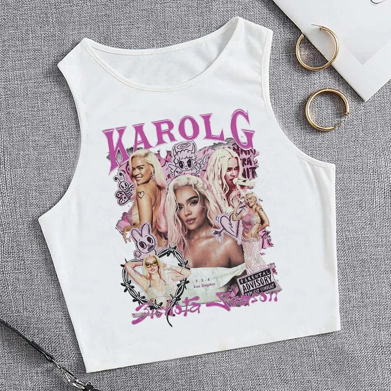 Hip Hop Tank Top Crop Top Manana Sera Bonito Bichota Karol G T Shirt Women Graphic T Shirts Trendy Clothing Grunge Tee Cropped