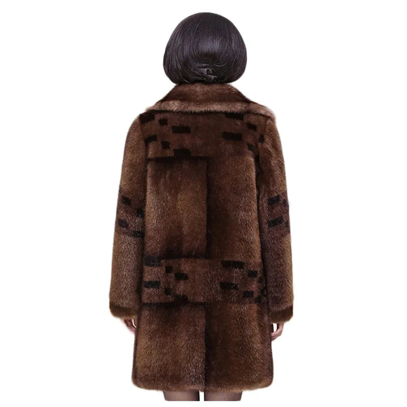 Fashion Shaggy Parkas Coat Ladies Fur Coat Women Loose Size Women Clothing Imitation Mink Fur Long Outerwear Warm High Quality