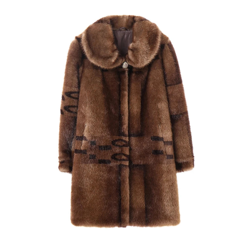 Fashion Shaggy Parkas Coat Ladies Fur Coat Women Loose Size Women Clothing Imitation Mink Fur Long Outerwear Warm High Quality