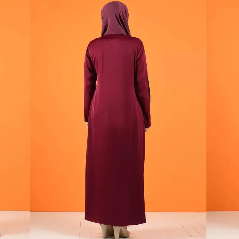 Monochrome Cardigan Gown for Women Islamic Cardigan Middle East Arab Dubai Ramadan Muslim Luxury Fashion Malay Turtleneck