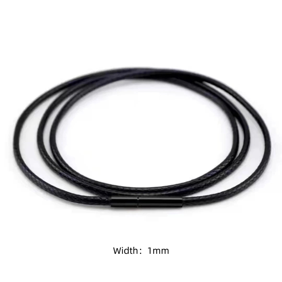 Black Genuine Leather Rope Necklace With Clasp Cord Chain Line String For DIY Pendant Jewelry Making Accessories Supplies Men