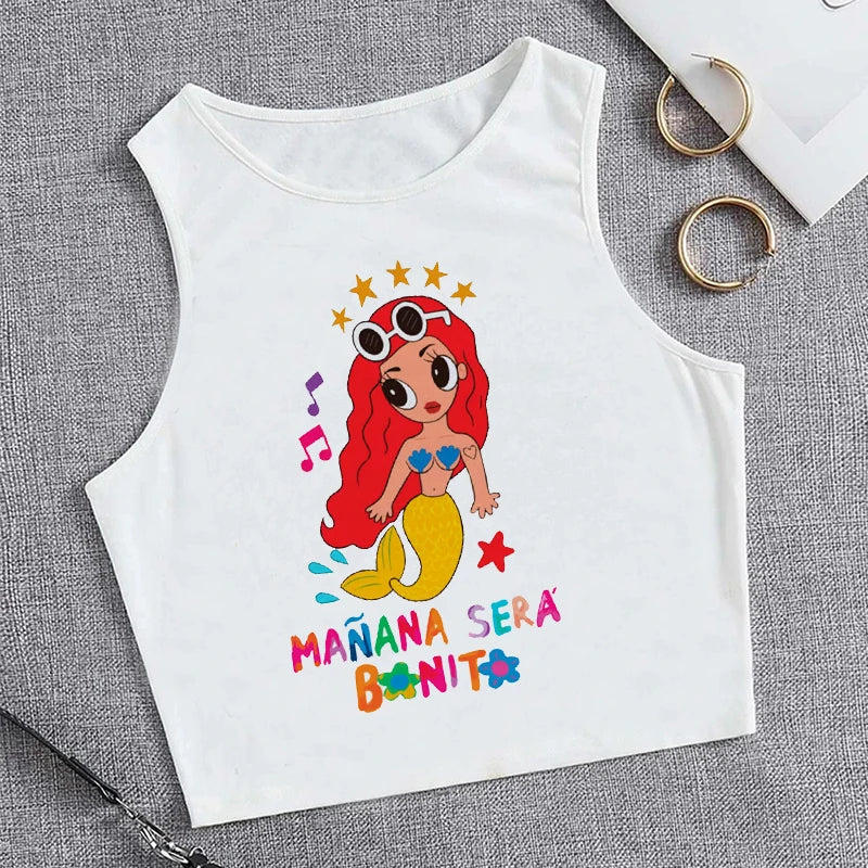 Hip Hop Tank Top Crop Top Manana Sera Bonito Bichota Karol G T Shirt Women Graphic T Shirts Trendy Clothing Grunge Tee Cropped