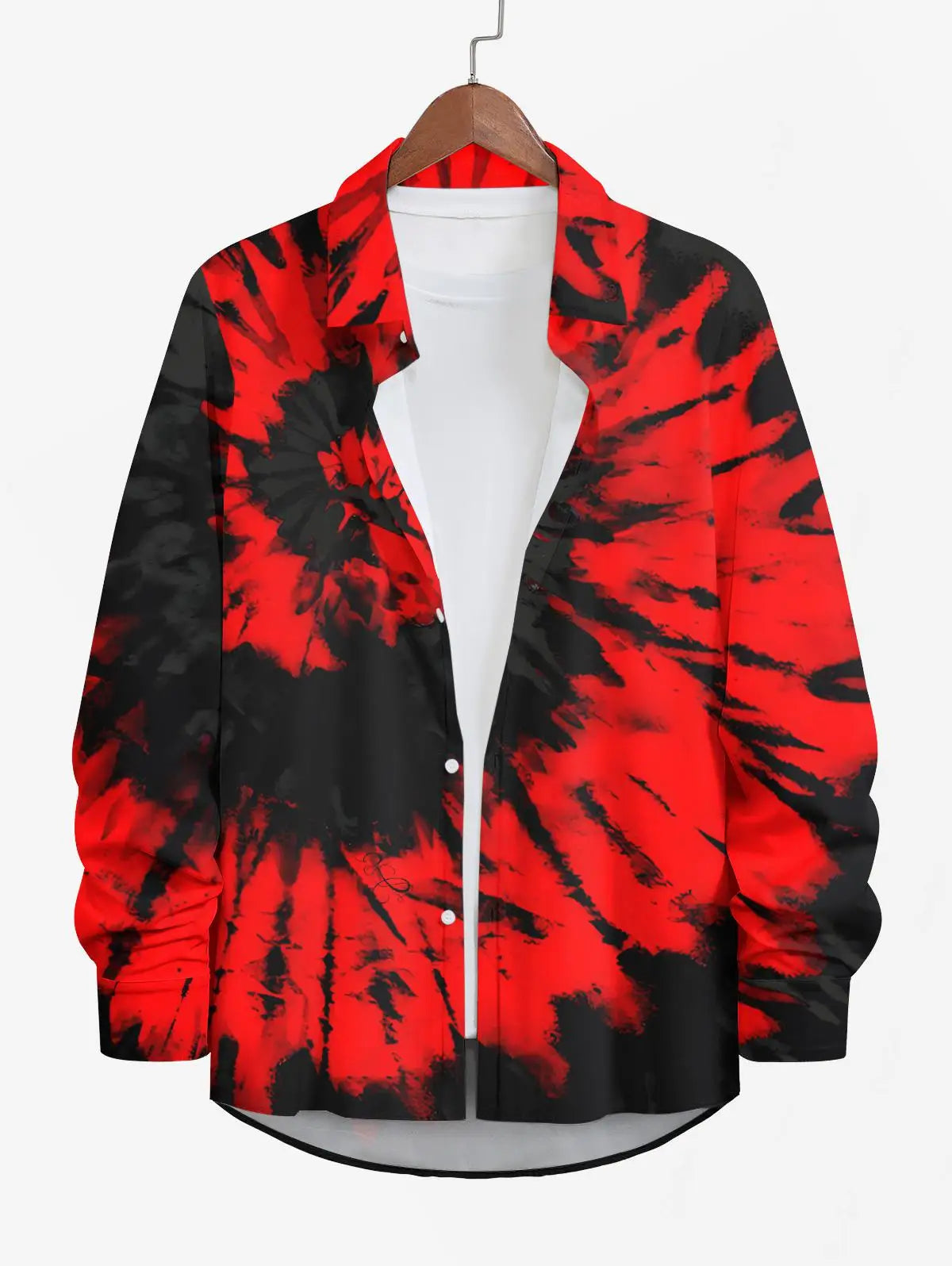 Plus Size Spiral Tie Dye Printed Halloween Costume Crisscross A Line Maxi Dress And Halloween Button Shirt For Men 2024 Women