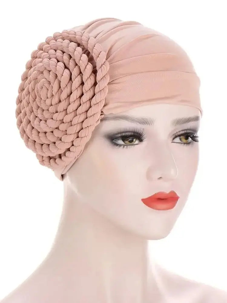 2020 Solid Color India Turban Bonnet Arab Wrap Head Scarf Ready To Wear Hijab Hat Muslim headdress Women Inner Hijab Caps