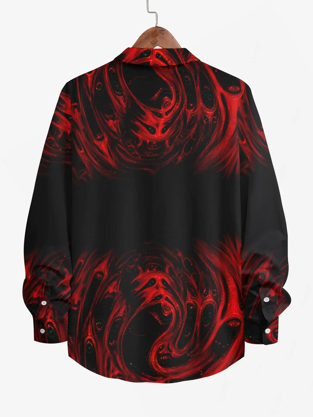 Plus Size Halloween Costume Ghost Fire Flame Printed Cold Shoulder Crisscross Maxi Dress And Buttons Long Sleeve Shirt For Men