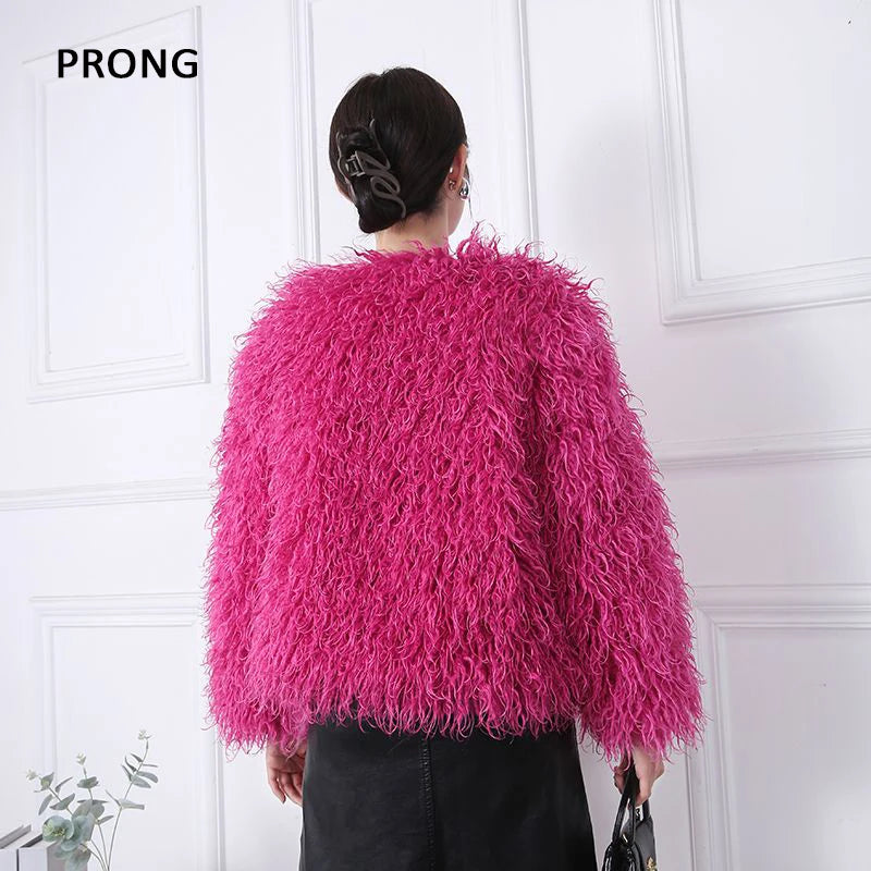 Faux Fur Coats Women Fashion 2024 Autumn Winter Thick Warm Long Sleeve Jackets With Pockets Casual Elegant Outerwear For Woman