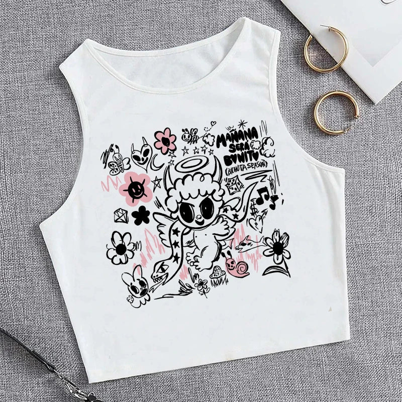 Hip Hop Tank Top Crop Top Manana Sera Bonito Bichota Karol G T Shirt Women Graphic T Shirts Trendy Clothing Grunge Tee Cropped