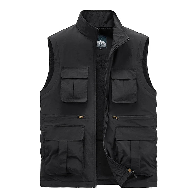 MAN VEST Winter Large Size Men's Work Clothes Tactical Jackets Multi-pocket Jacket Luxury Clothing Hunting Fishing Vests Hiking