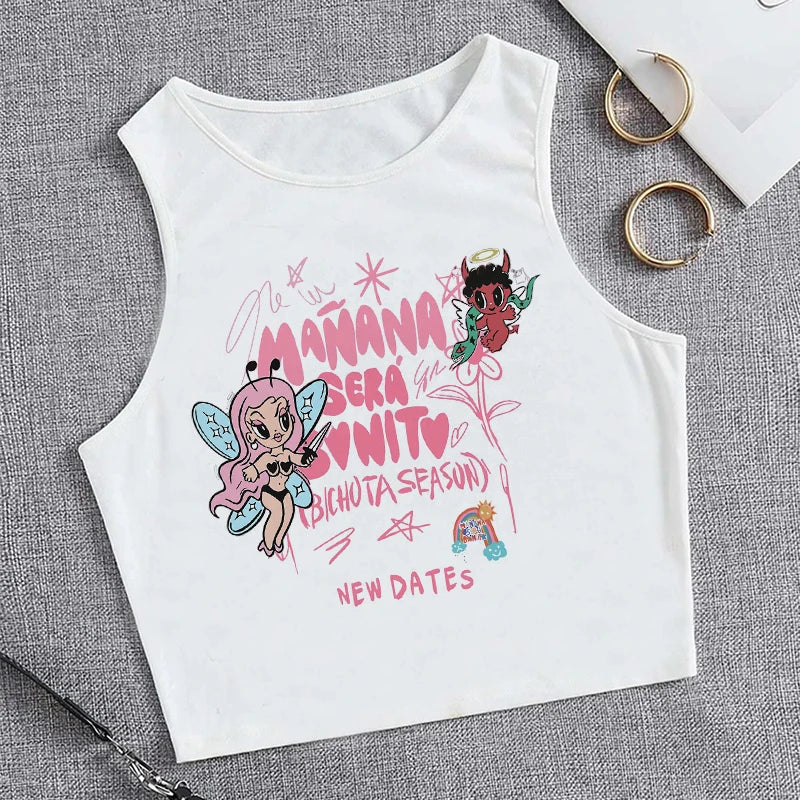 Hip Hop Tank Top Crop Top Manana Sera Bonito Bichota Karol G T Shirt Women Graphic T Shirts Trendy Clothing Grunge Tee Cropped