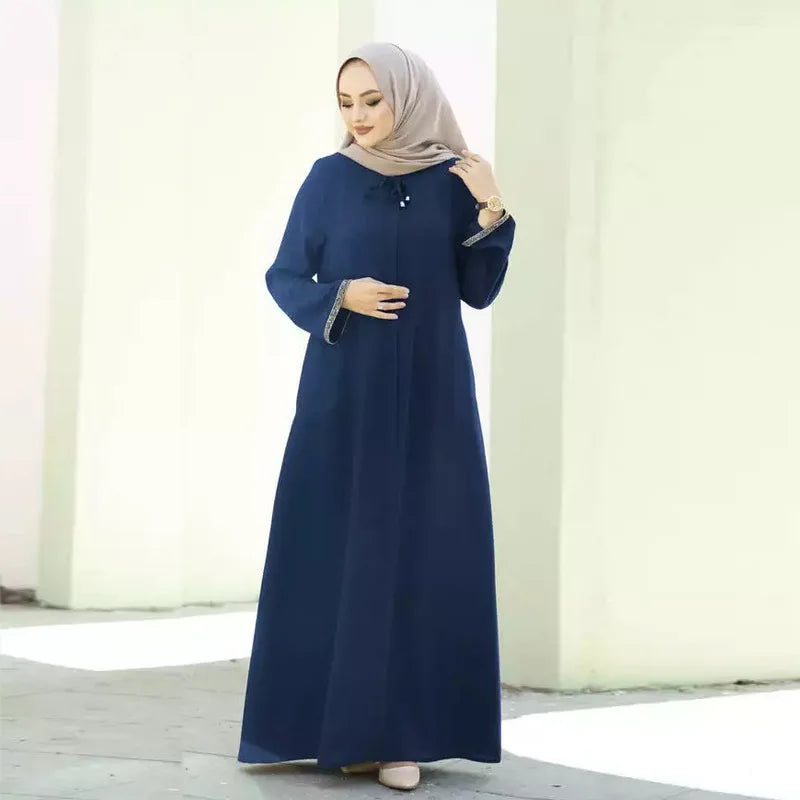 Monochrome Cardigan Gown for Women Islamic Cardigan Middle East Arab Dubai Ramadan Muslim Luxury Fashion Malay Turtleneck