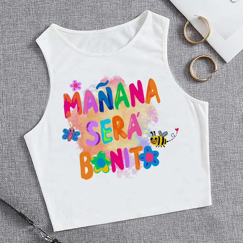 Hip Hop Tank Top Crop Top Manana Sera Bonito Bichota Karol G T Shirt Women Graphic T Shirts Trendy Clothing Grunge Tee Cropped