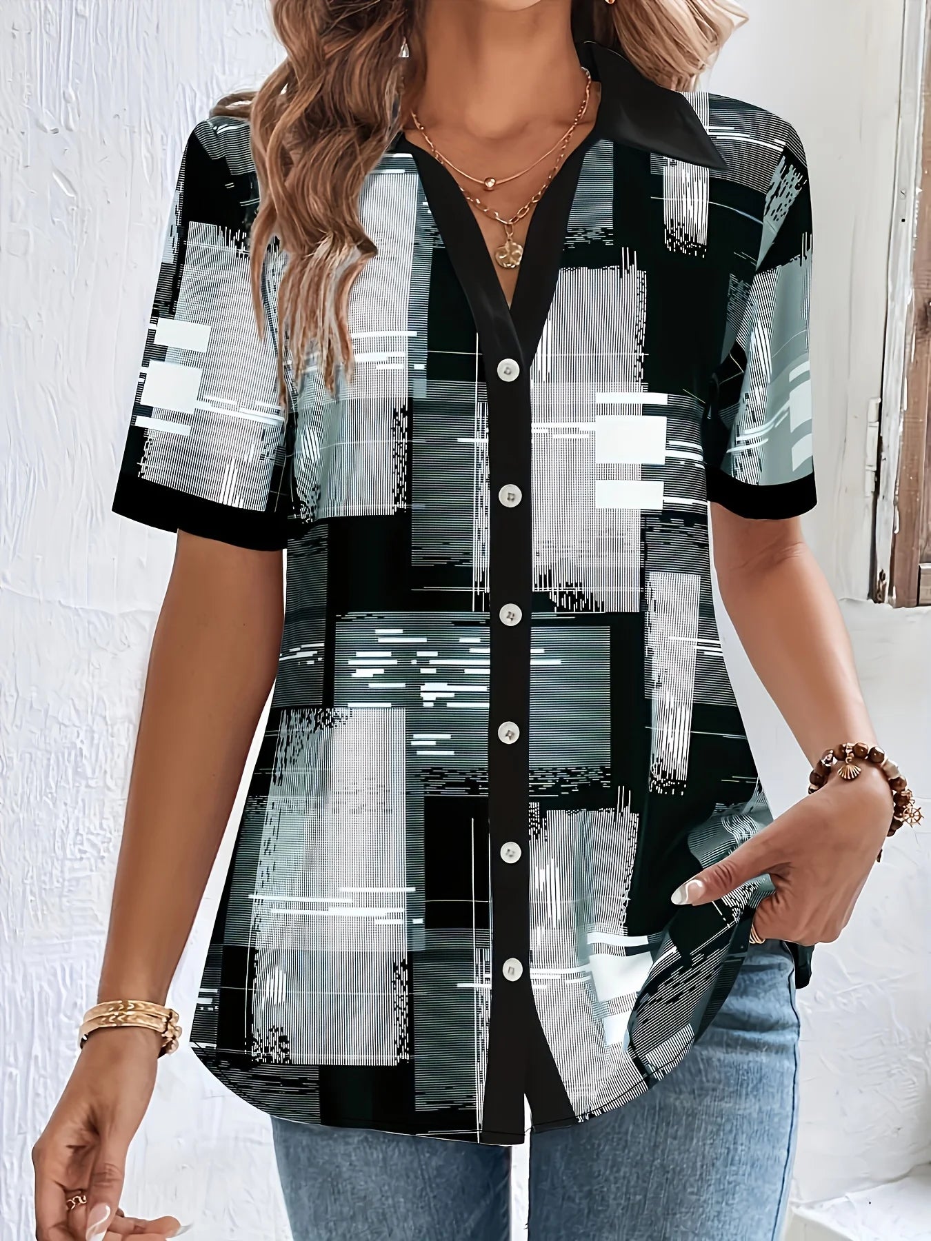 Women's Plus Size Shirt Summer Chic Elegant Shirt For Chubby Women's Fashion Shirt