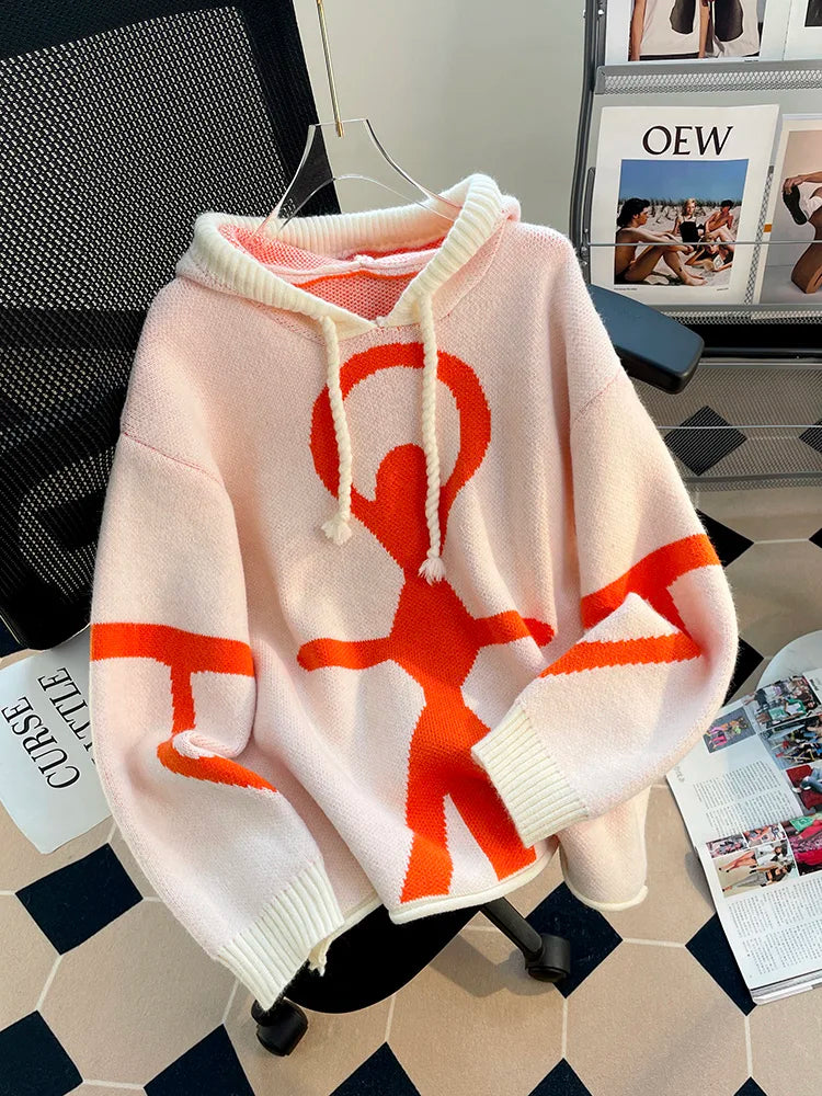 Knitted Hooded Sweater Women 2023 Ropa Mujer Sueter Mujer Fashion Korean Jumper Casual Pullovers Pull Femme Fall Winter Clothing