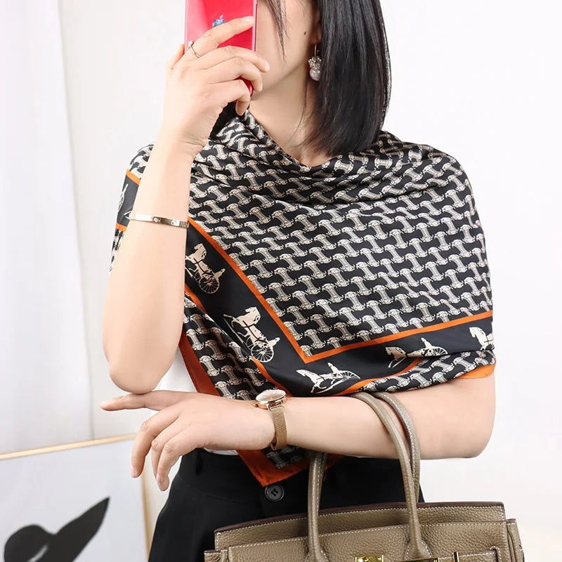 NEW 110x110cm large squar Imitation Silk Travel Scarf Beach Dress Bikini Sarong Wrap Women Brazilian Swimsuit Bathing Cover-ups