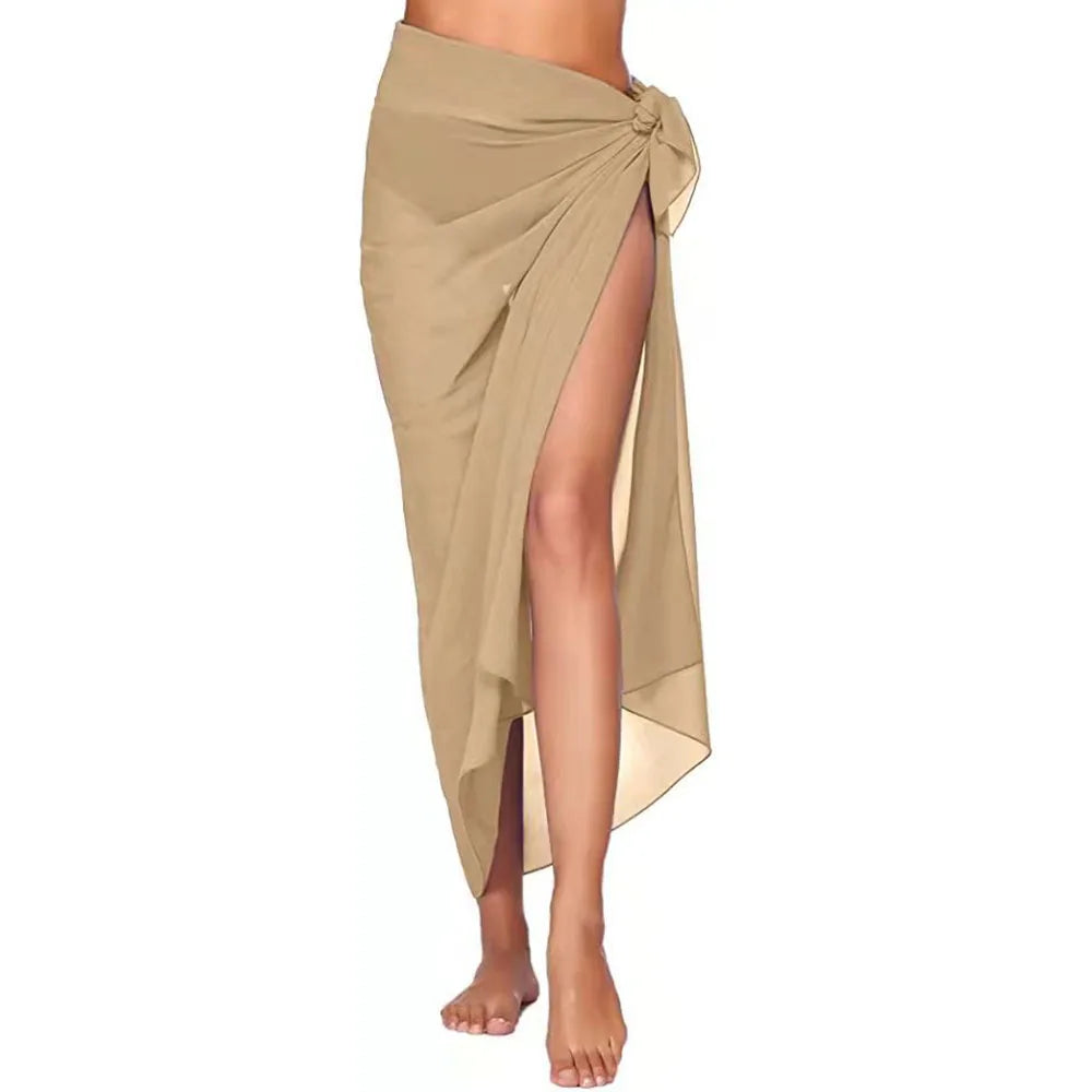 Womens Long&Short Sarong Swimsuit Coverups Summer Beach Bikini Wrap Sheer Short Skirt Scarf for Swimwear Cover-ups