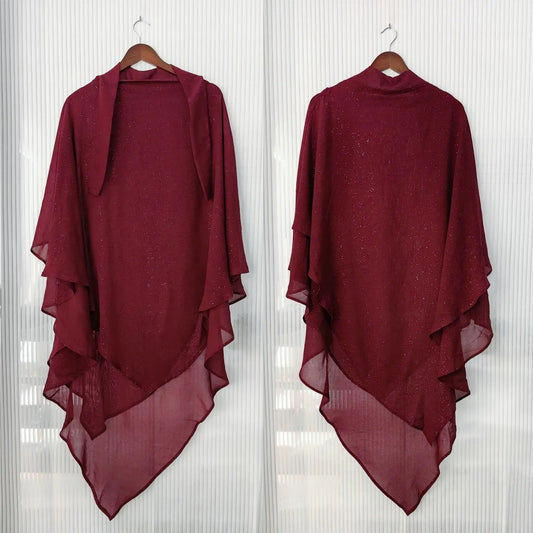 Muslim Shiny Hijabs For Woman Prayer Garment Khimar Women Jersey Islamic Head Scarf Turbans Turban Instant Wrap Overhead Ramadan