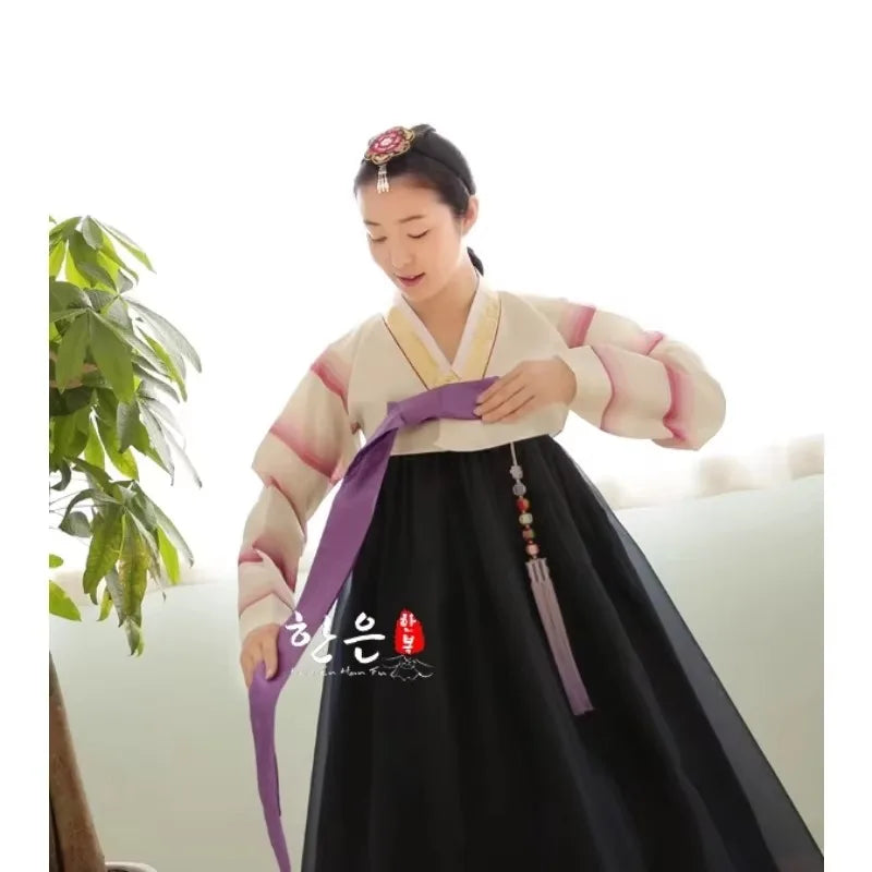 Korean Hanbok Korea Imported FabricMother Hanbok Korean Traditional Clothing Korean Fashion Stripe Clothing Femme
